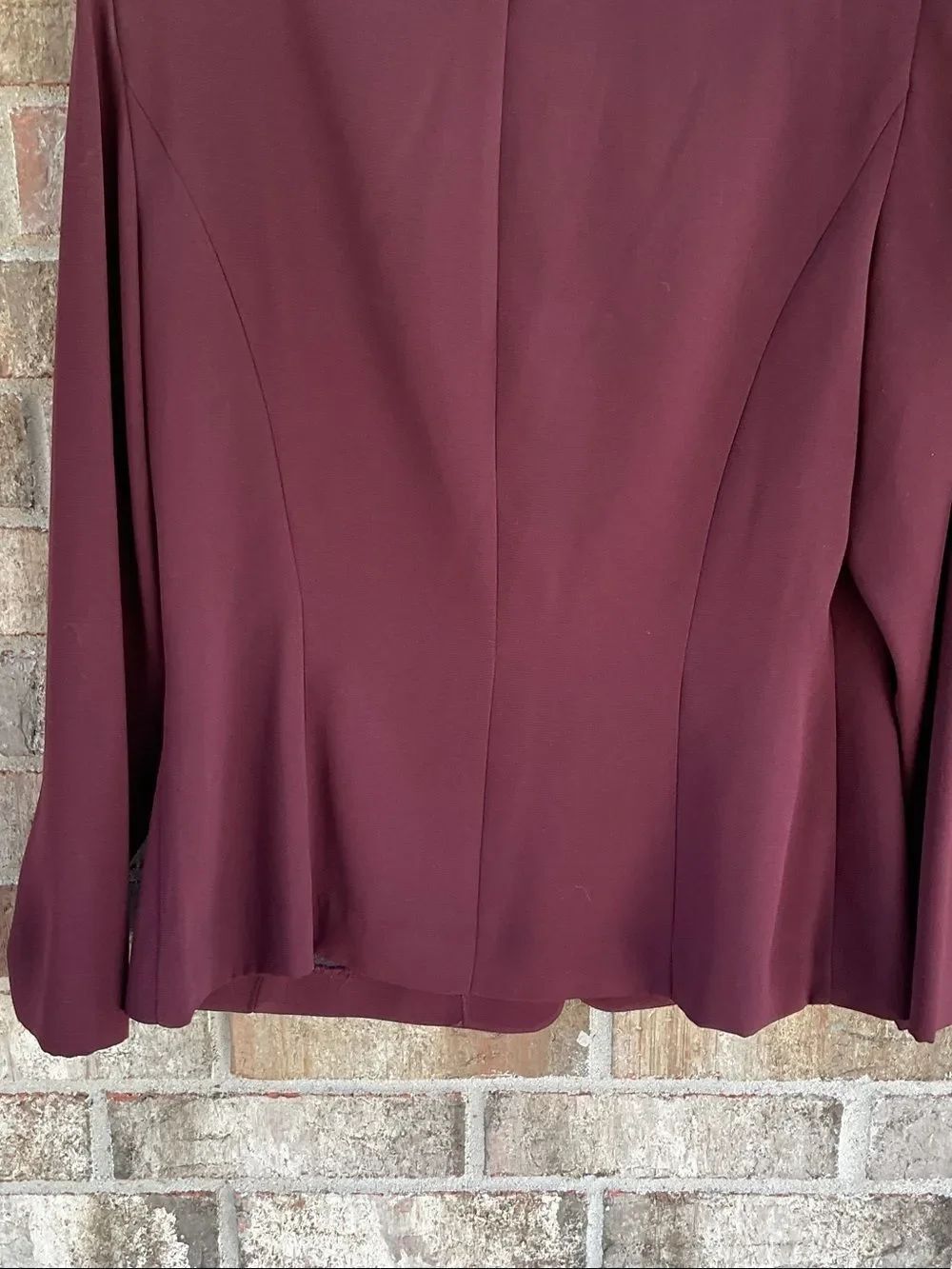Take 50% OFF- Danny & Nicole Burgundy Blazer with Faux Fur Shawl Collar,Size-14 - Picture 9 of 10